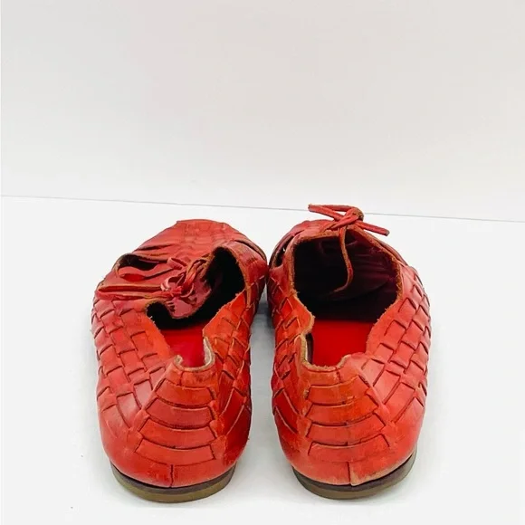 Huarache red leather sandals Sz 10 - Picture 4 of 5